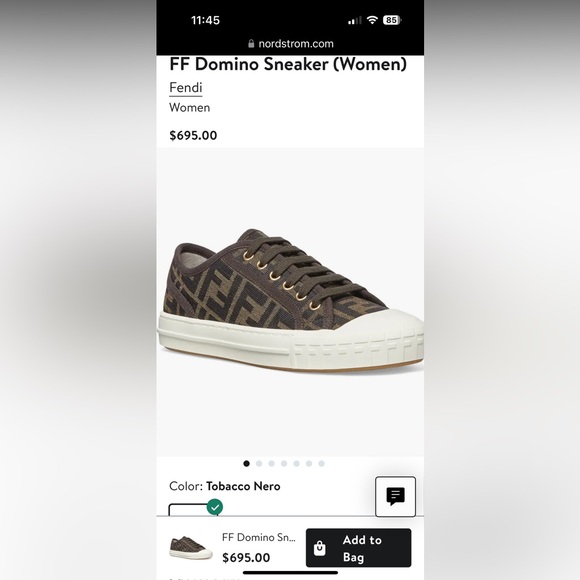 FENDI domino sneaker . Used once - Picture 2 of 7